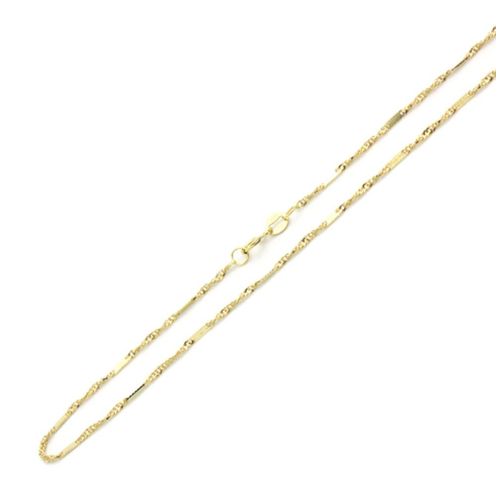 DoubleAccent 14K Gold 2mm Italian  Snail Chain Necklaces  ( Available Length 16", 18", 20", 22", 24")