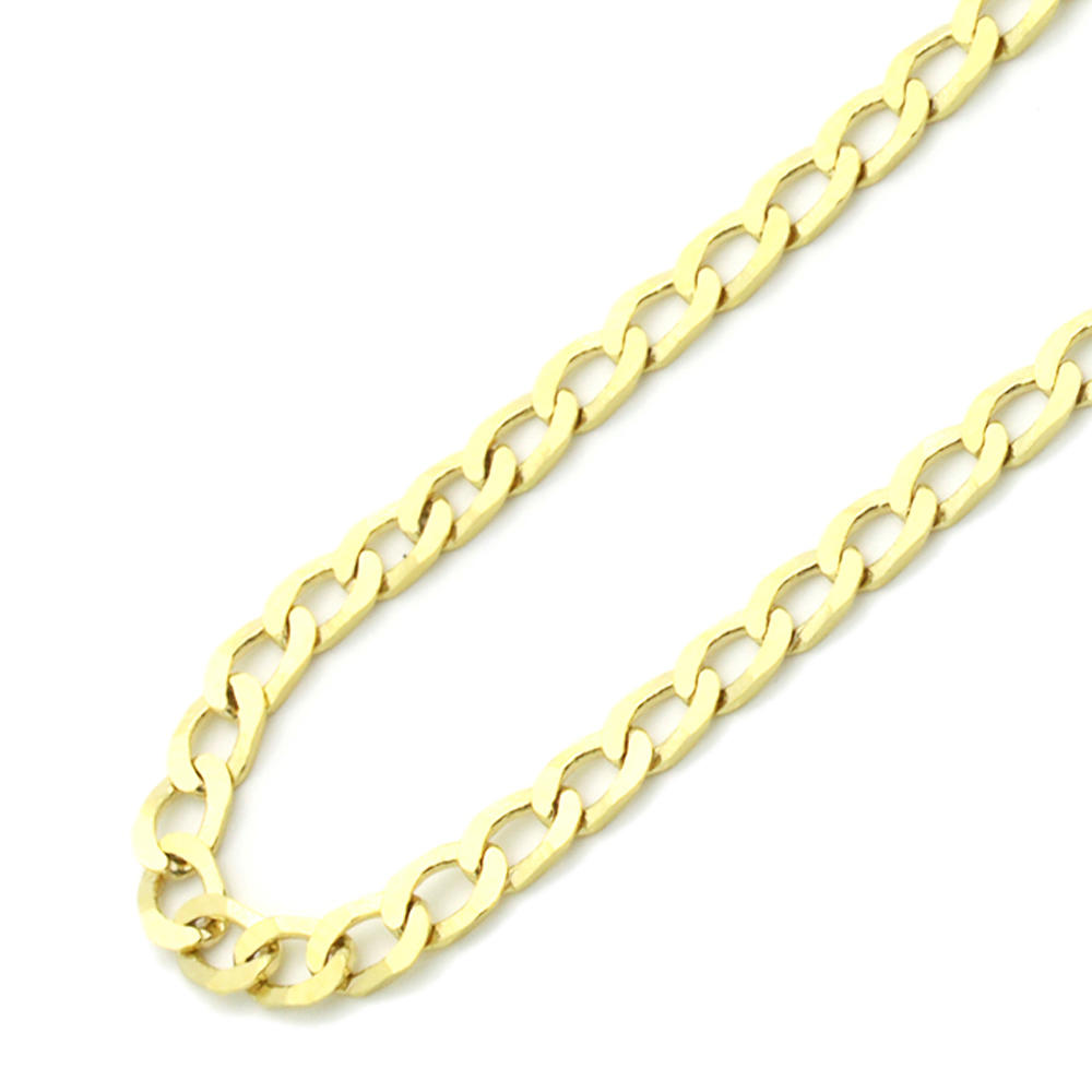 DoubleAccent 14K Gold 3mm Italian Light curb Chain Necklaces  ( Available Length 18", 20", 22", 24")