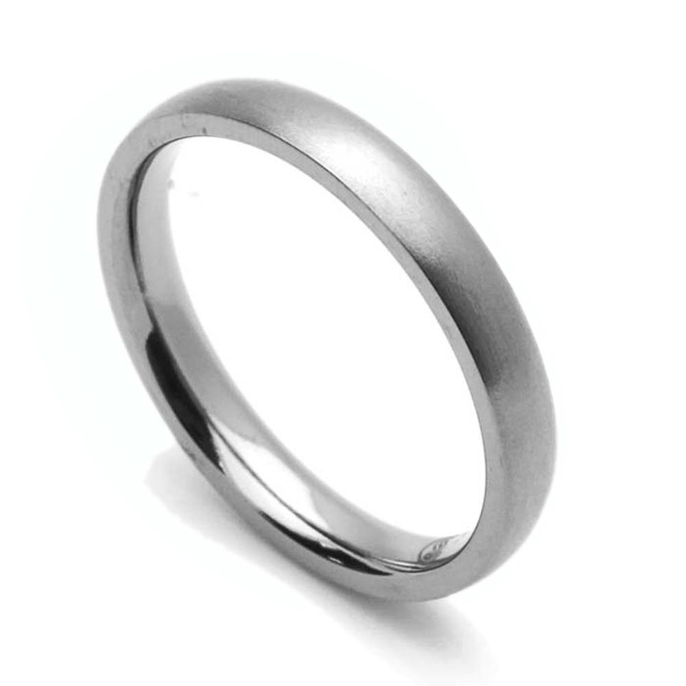 DoubleAccent 3MM Comfort Fit Titanium Wedding Band Classic Domed Ring (Size 5 to 12)