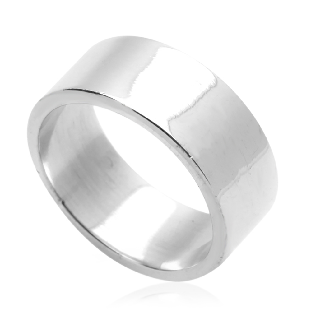 DoubleAccent 8MM Sterling Siler Wedding Band For Men & WomenClassic Plain Flat Band Ring (5 to 14)