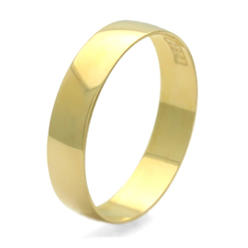DoubleAccent 14K Yellow Gold 4mm Classic Plain Light Wedding Band for Men & Women (Size 5 to 13)