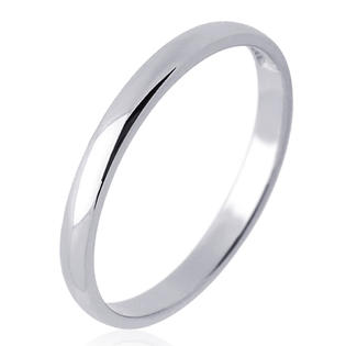 Doubleaccent 14k White Gold 2mm Comfort Fit Clic Domed Plain Doubleaccent 14k White Gold 2mm Comfort Fit Clic Domed Plain Wedding Band For Men Women Size 3 To 11