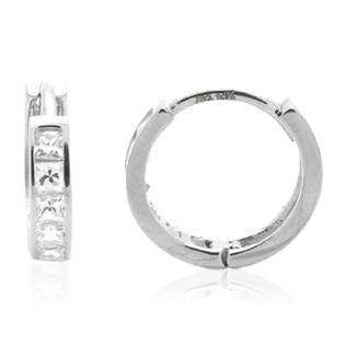 Doubleaccent 14k Gold Huggie Hoop Earrings 2 5mm 9mm Diameter White Doubleaccent 14k Gold Huggie Hoop Earrings 2 5mm 9mm Diameter White Cz Princess Cut