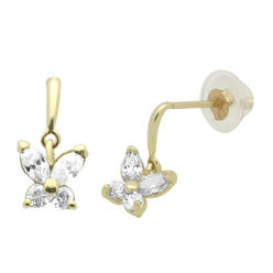Baby Earrings With Safety Backs Doubleaccent 14k Gold Stud Earring Erfly Drop Yellow With Safety Back