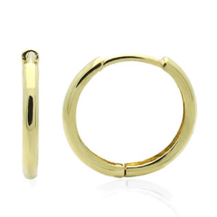 Doubleaccent 14k Gold Huggie Hoop Earrings 2mm 13mm Diameter Yellow Doubleaccent 14k Gold Huggie Hoop Earrings 2mm 13mm Diameter Yellow Plain