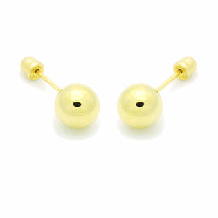 gold accent double hollow 14k plain yellow 3mm screwback 8mm stud earrings ball children specifications