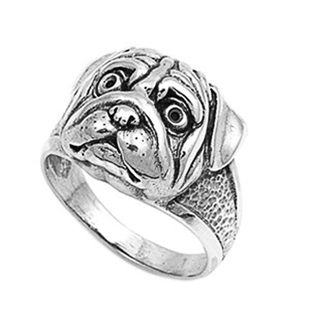 Double Accent Rhodium Plated Sterling Silver Wedding & Engagement Ring  Dog Ring 16MM ( Size 7 to 12)