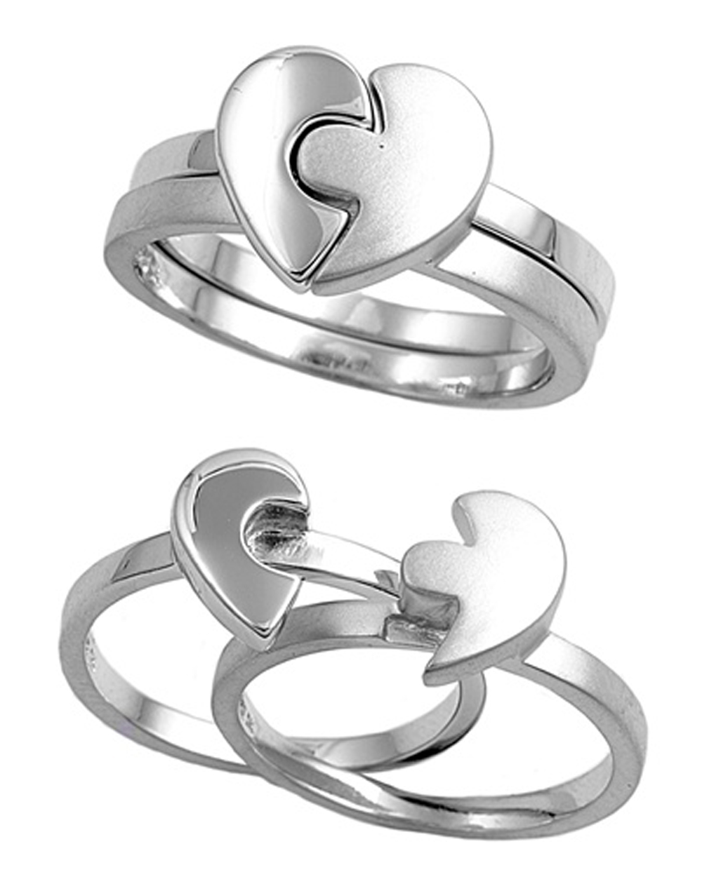 Double Accent Rhodium Plated Sterling Silver Wedding & Engagement Ring