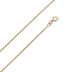DoubleAccent 14K Gold Chain 0.9mm Baby Link Curb Chain Necklace (16, 18, 20, 22, 24 Inches)