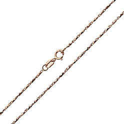 DoubleAccent 14K Rose Gold Chain 1mm Shiny DC Barrel Chain Necklace (16, 18, 20, 22, 24 Inches)