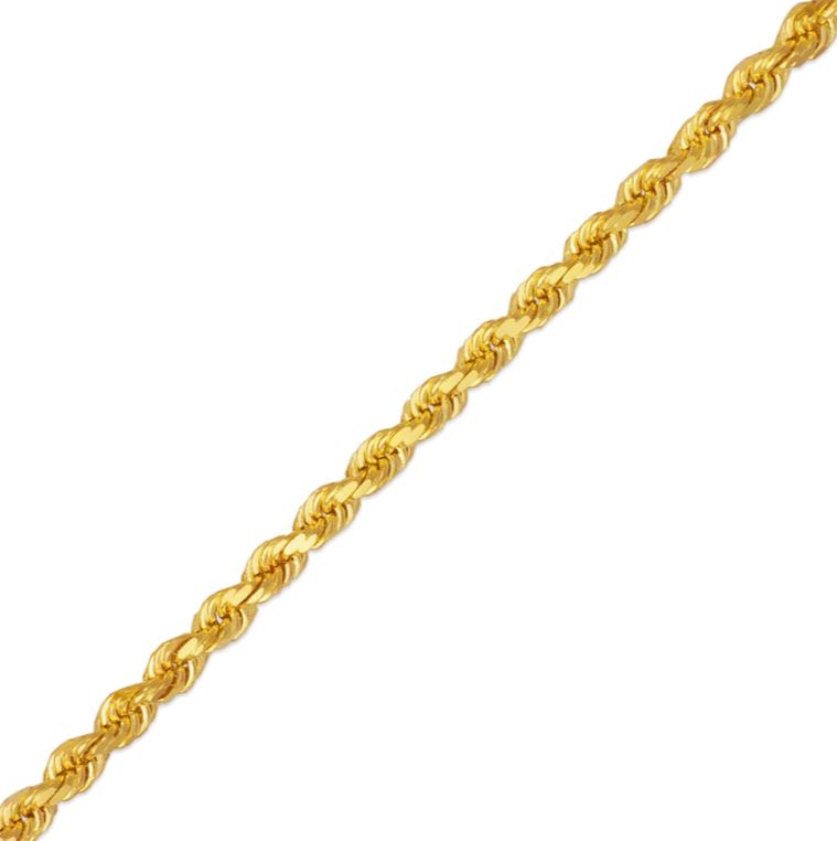 DoubleAccent 14K Gold Necklace Hollow Rope Chain Necklace (16, 18, 20, 22, 24, 26, 30")