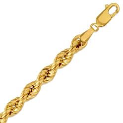 DoubleAccent 14K Gold Necklace Hollow Rope Chain Necklace (16, 18, 20, 22, 24, 26, 30")