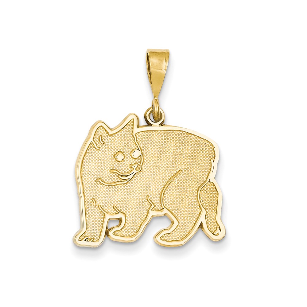 JewelryPot 14k Yellow Gold Manx Cat Pendant