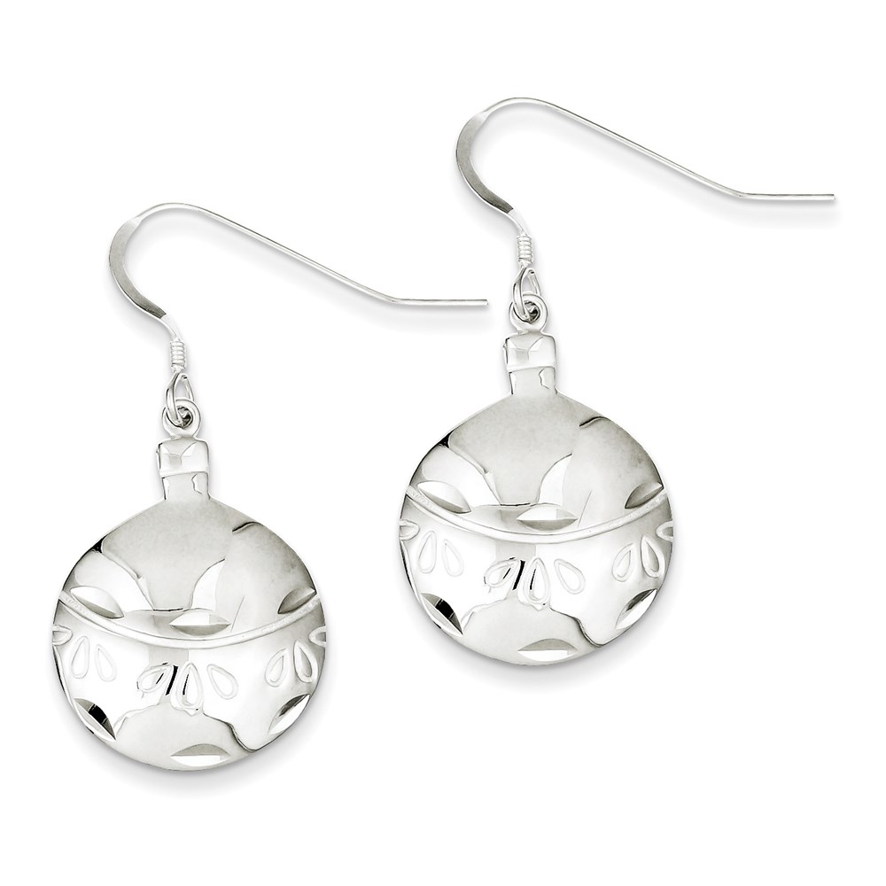 JewelryPot Sterling Silver Polished Christmas Ornament Earrings (1IN x 0.7IN )