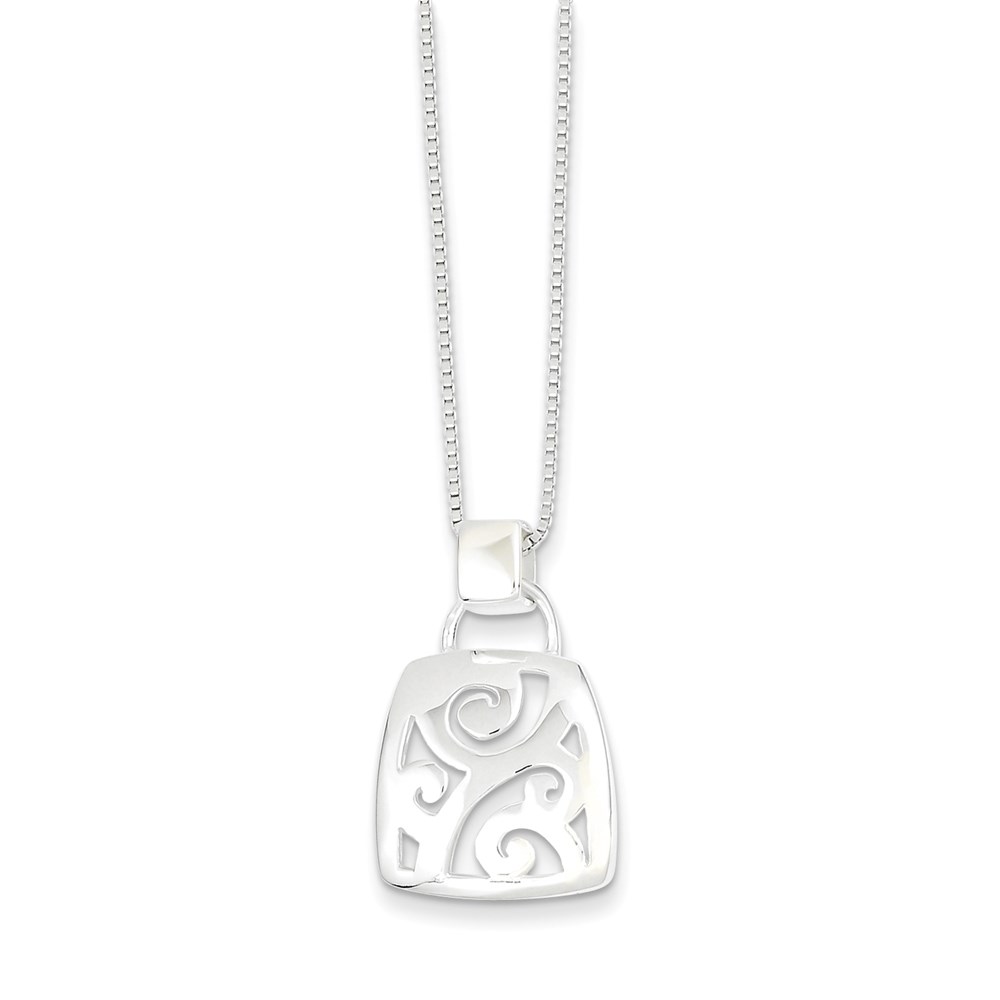 JewelryPot Sterling Silver 18in Fancy Pendant w/ 18 Chain Necklace