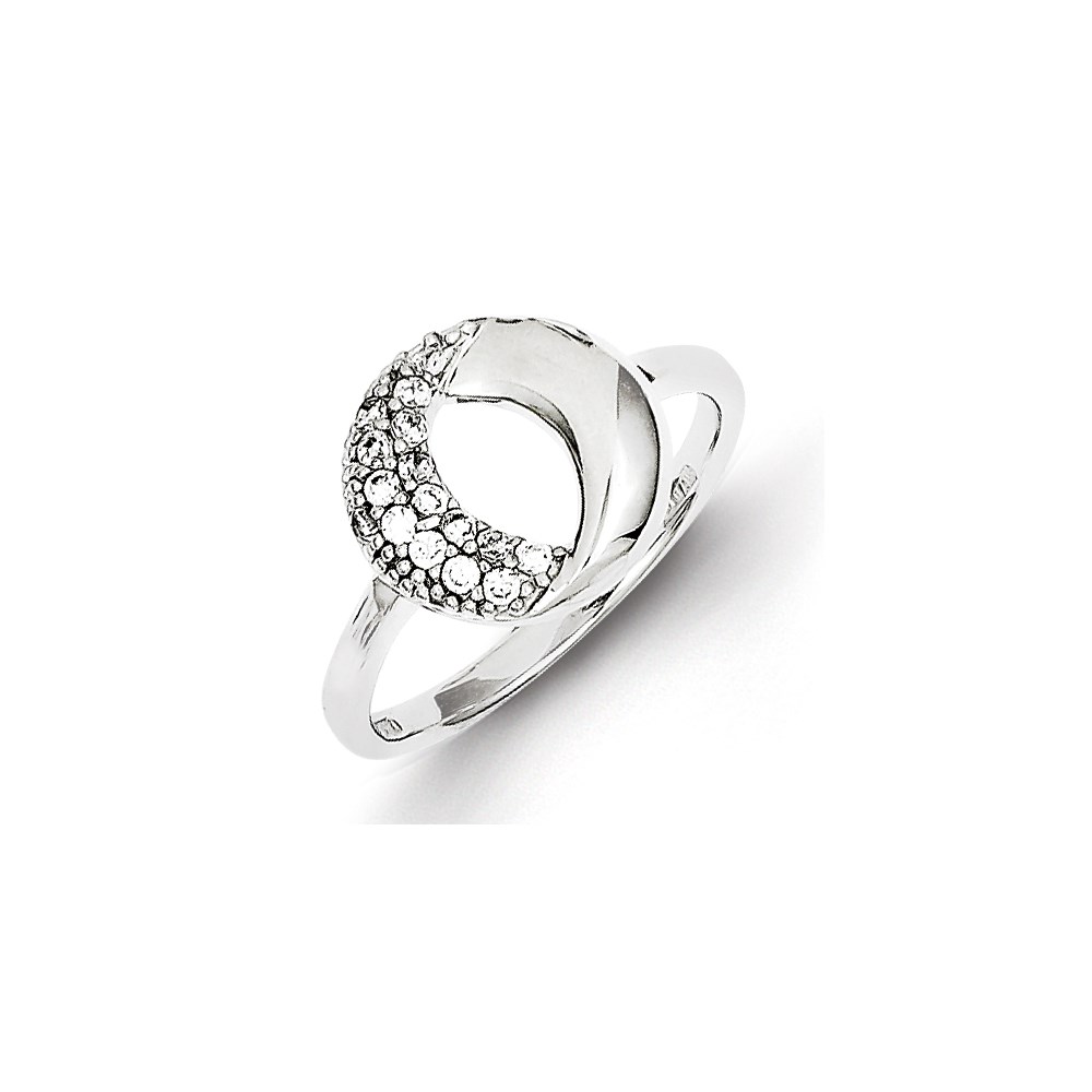 JewelryPot Sterling Silver Rhodium Plated CZ Ring