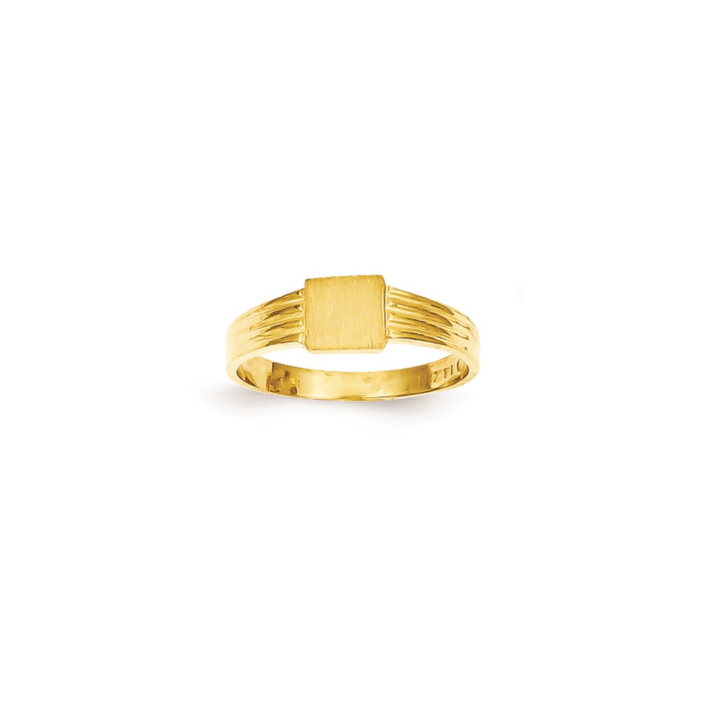 JewelryPot 14k Yellow Gold Engravable Childs Signet Ring