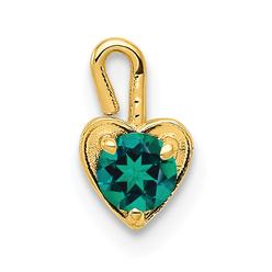 Findingking 14K Gold May Birthstone Heart Charm