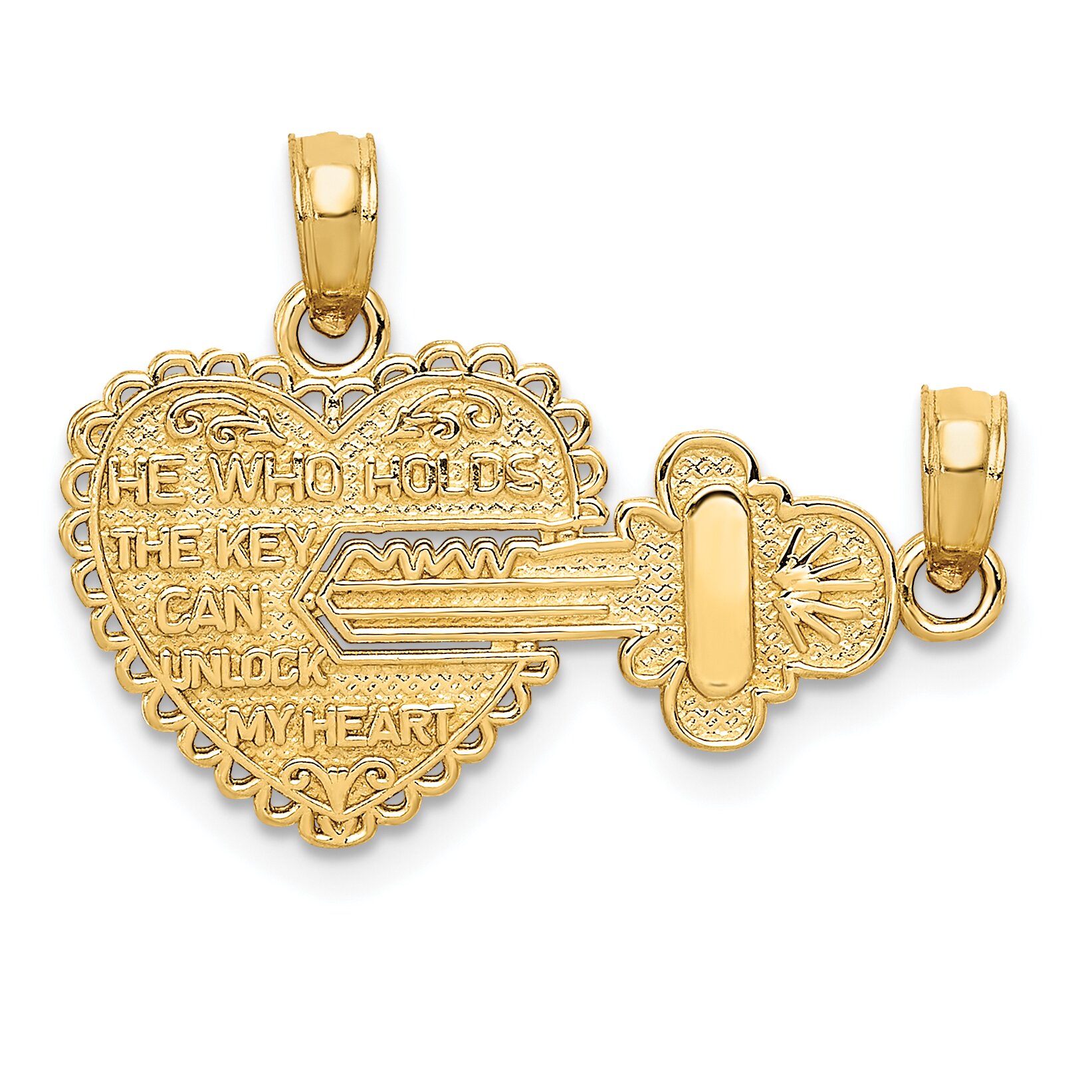 Findingking 14K Gold Key To My Heart Charm