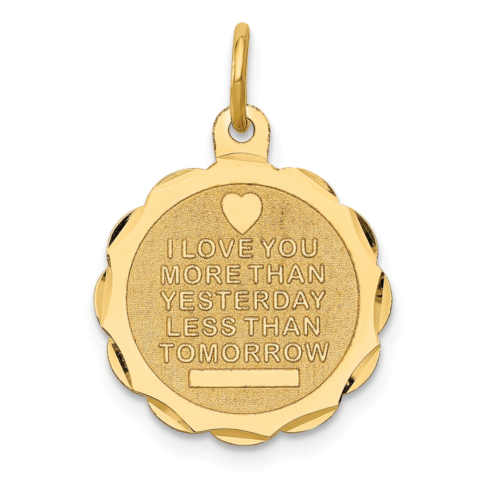Findingking 14K Gold I Love You More Than Yesterday Charm