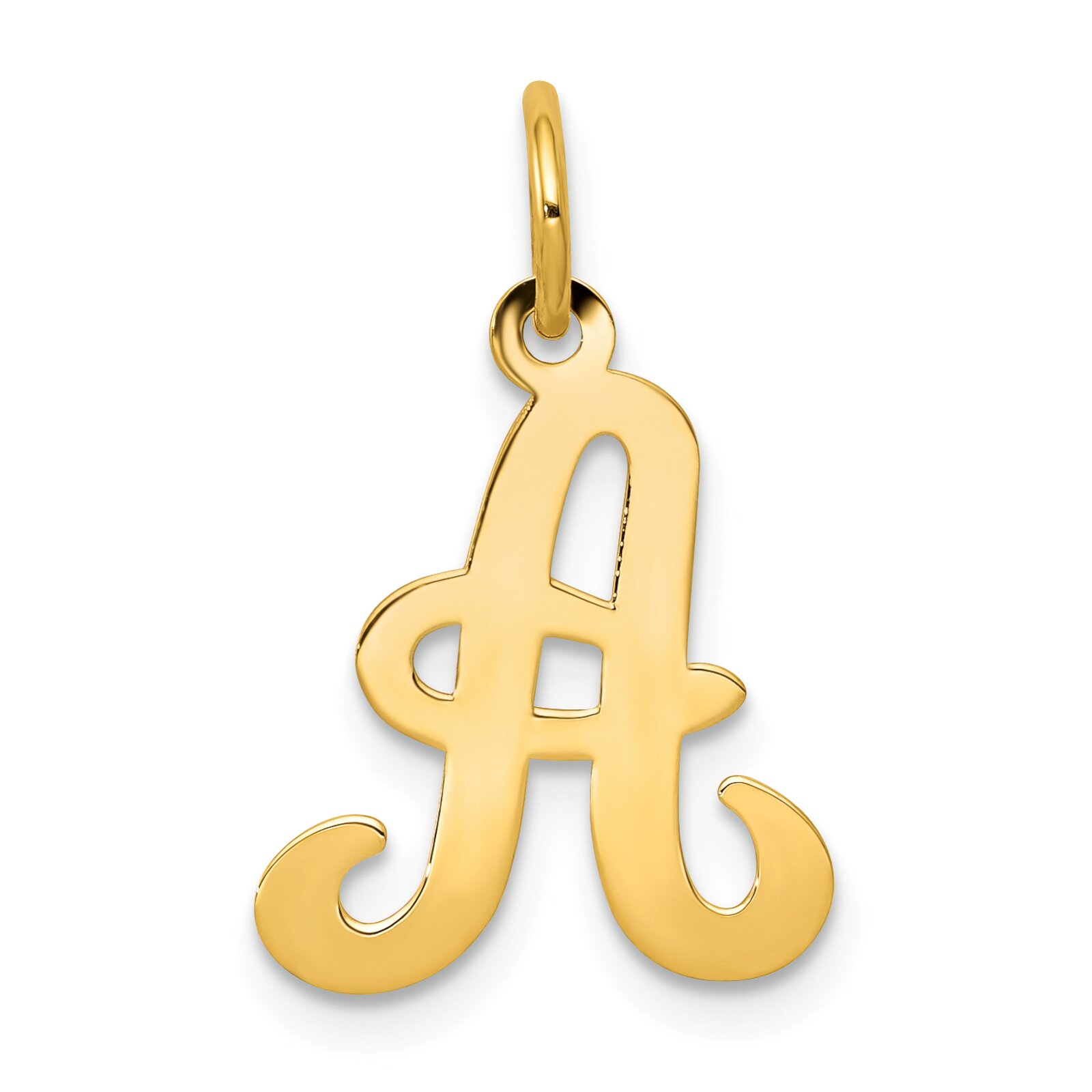 Findingking 14K Gold Fancy Initial A Charm