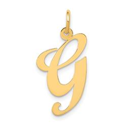 Findingking Fancy Cursive Letter "G" Charm 14K Gold