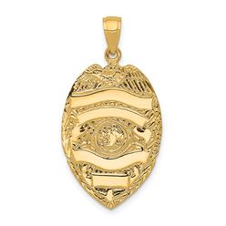 Findingking 14K Gold Police Badge Charm