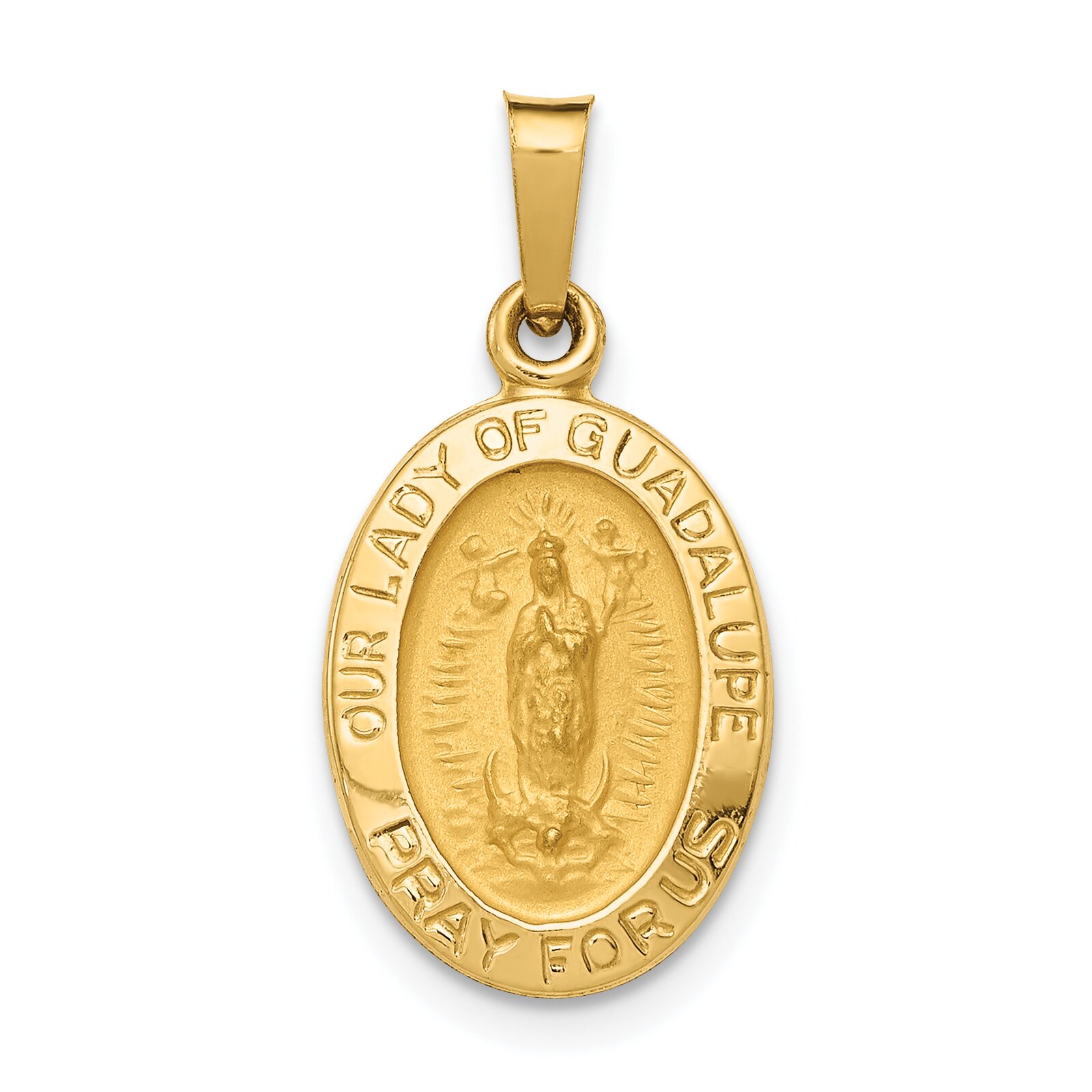Findingking 14K Gold Our Lady Of Guadalupe Medal Charm