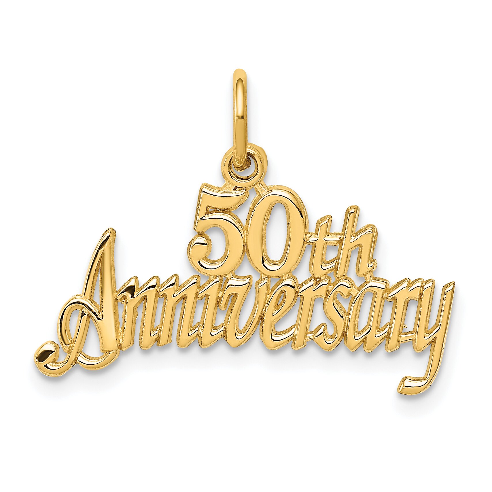 Findingking 14K Gold 50th Anniversary Charm