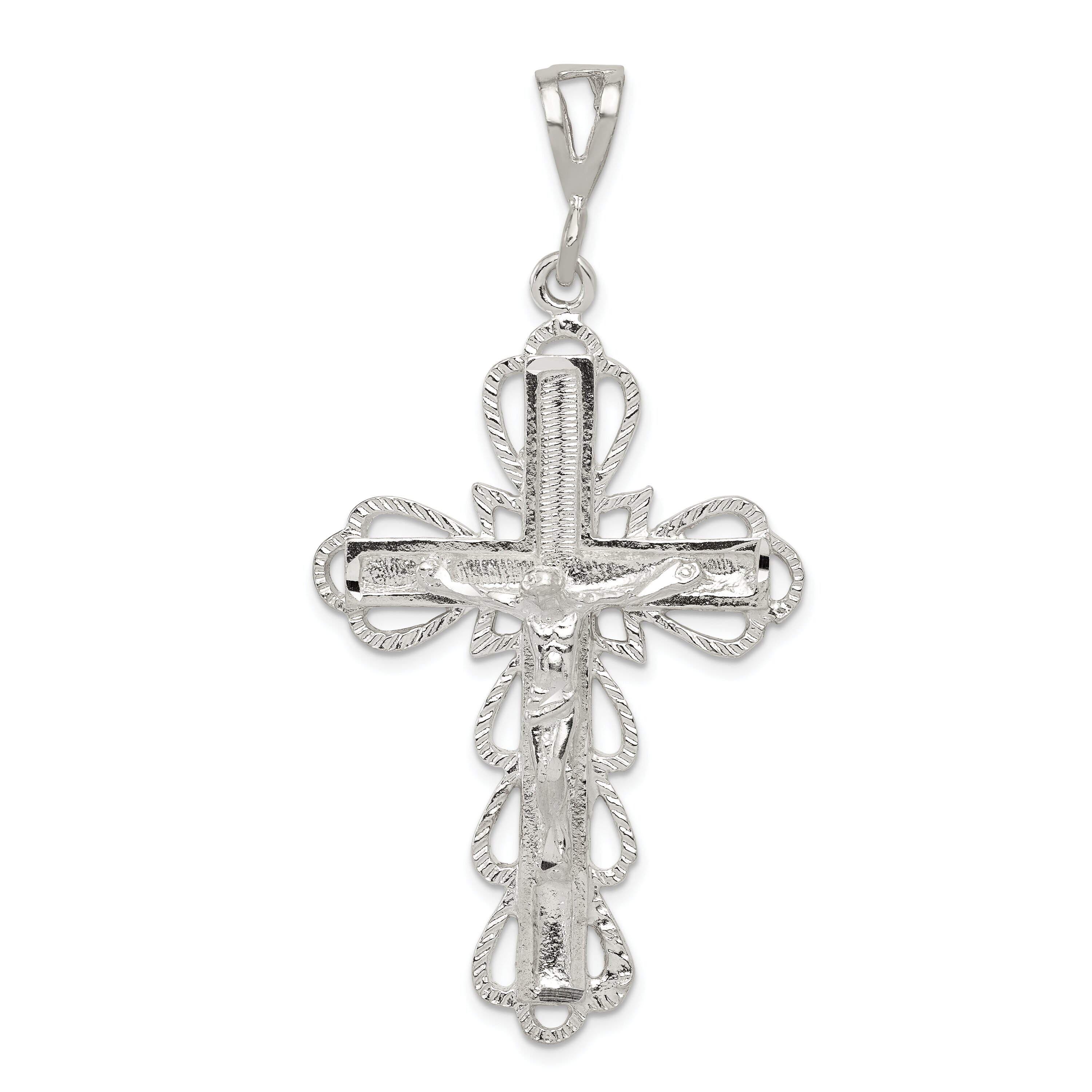 Findingking Sterling Silver Crucifix Pendant Religious Jewelry