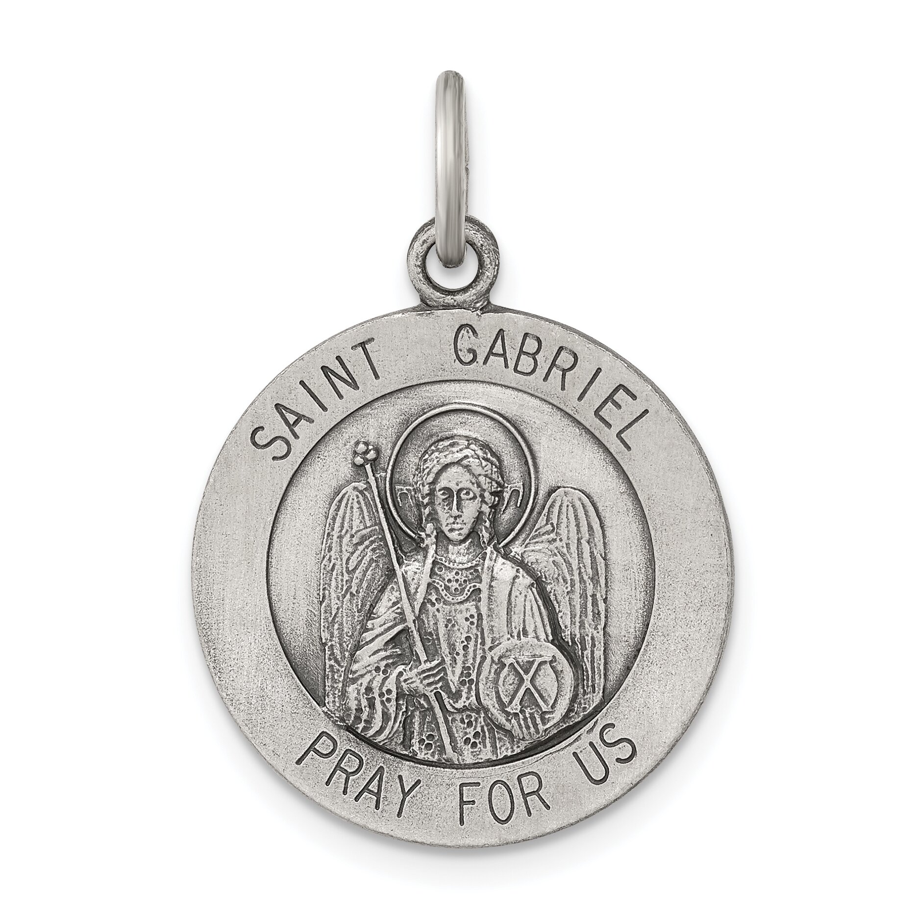 Findingking Sterling Silver Saint Gabriel Medal