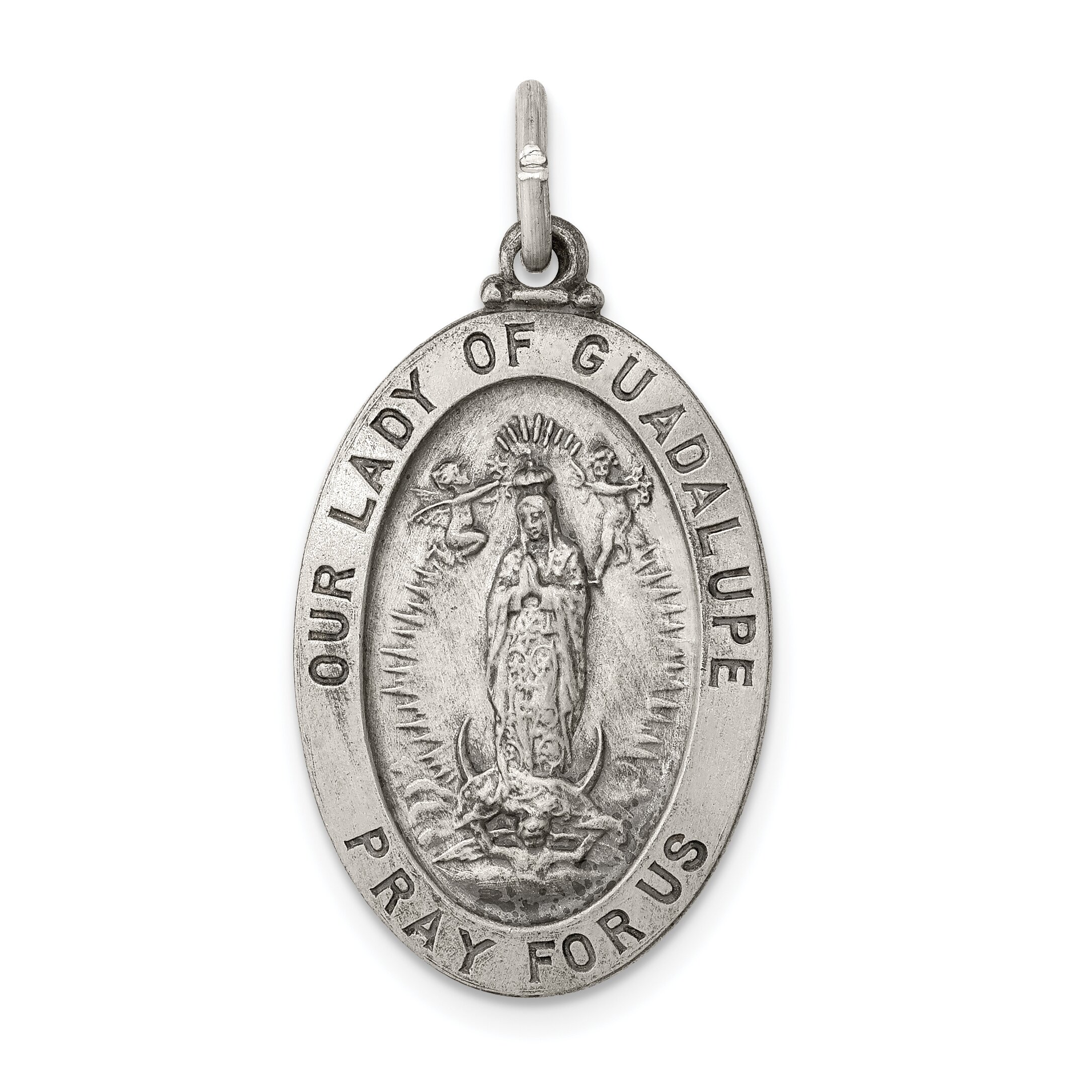 Findingking Sterling Silver Our Lady of Guadalupe Medal
