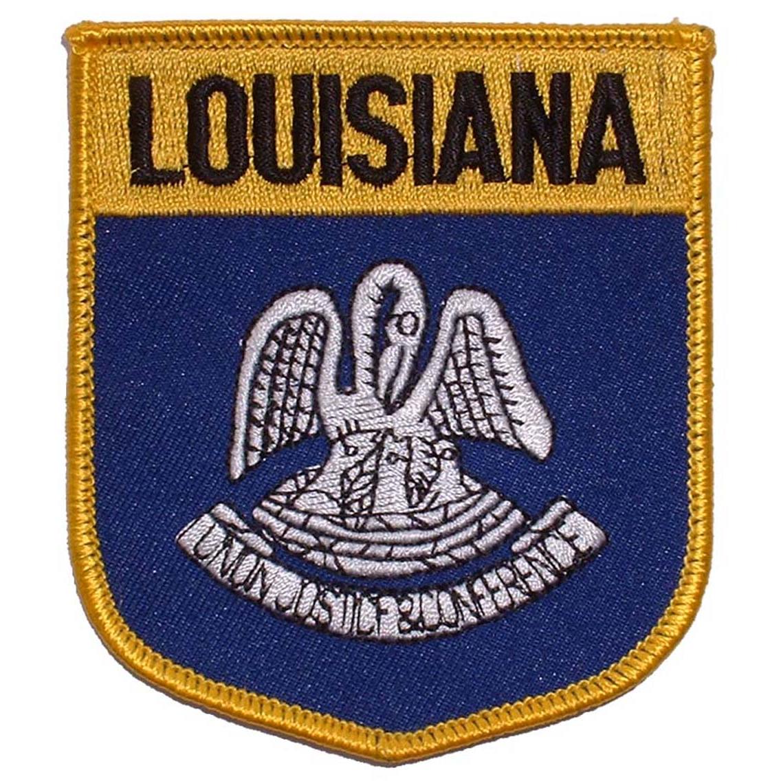 Findingking Louisiana State Flag Shield Patch 2 7/8" x 3 1/2"