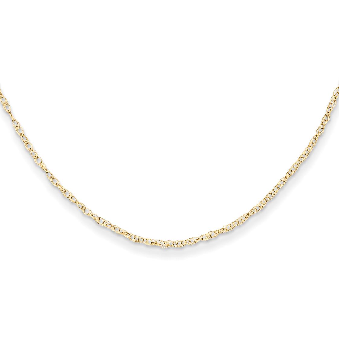 Findingking 14K Gold Rope Chain Childrens Necklace Jewelry 13"