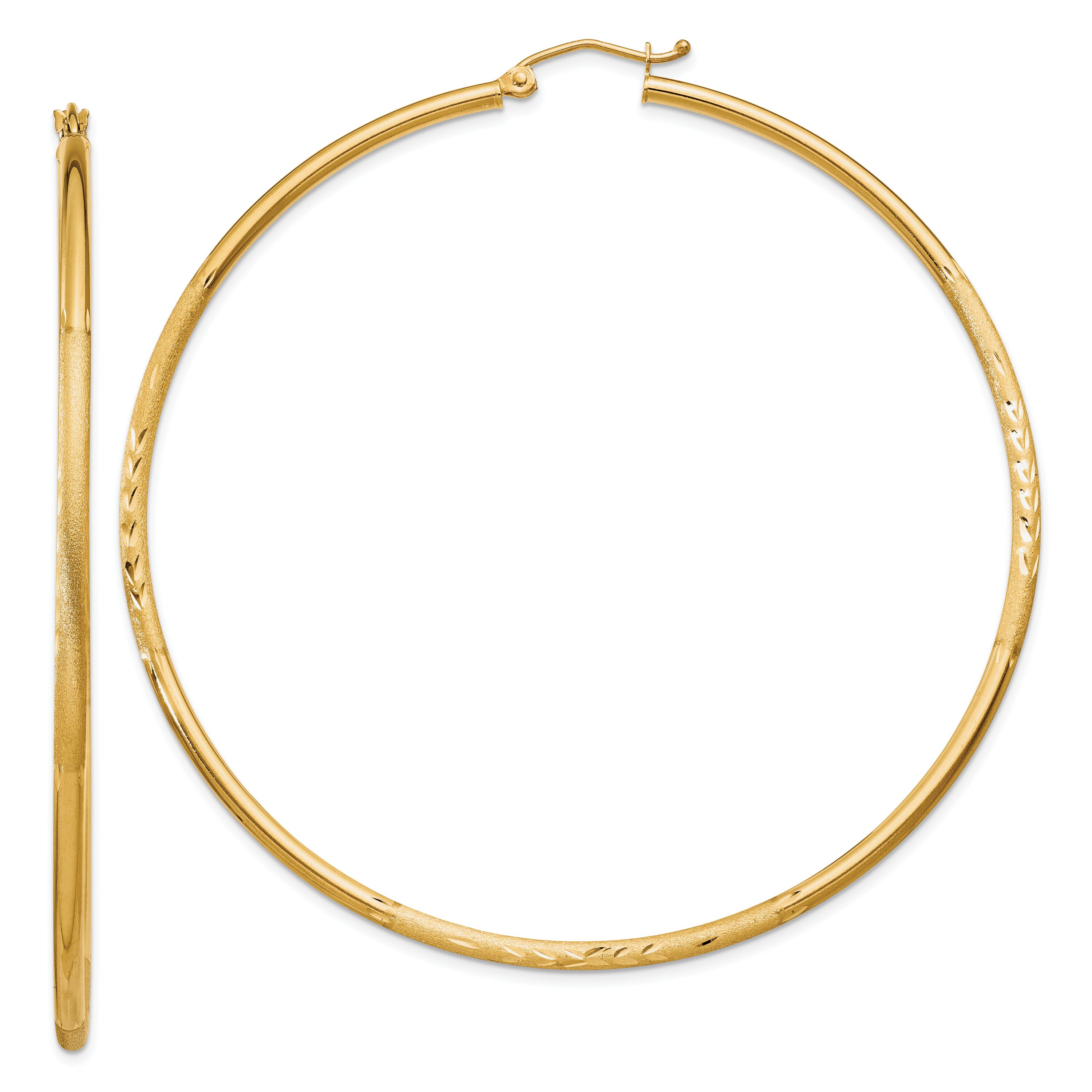 Findingking 14K Gold Tube Hoop Earrings Jewelry TC218
