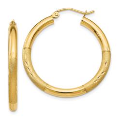 Findingking 14K Gold Round Hoop Earrings Jewelry TC288