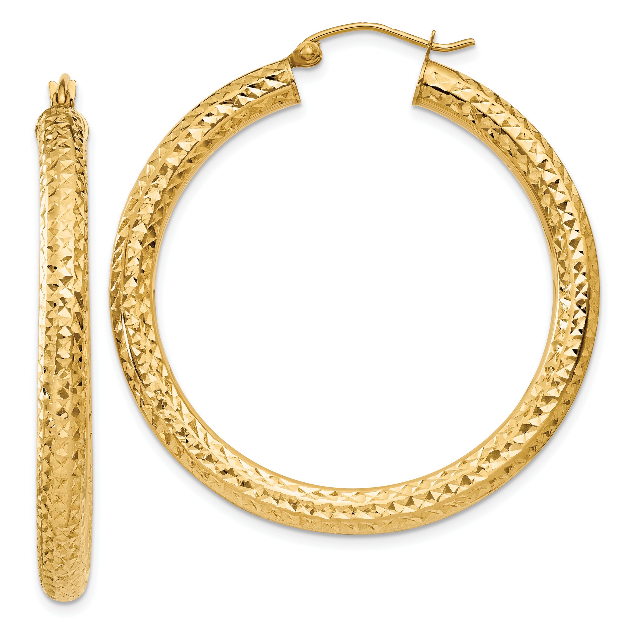Findingking 14K Gold Round Hoop Earrings Jewelry FindingKing