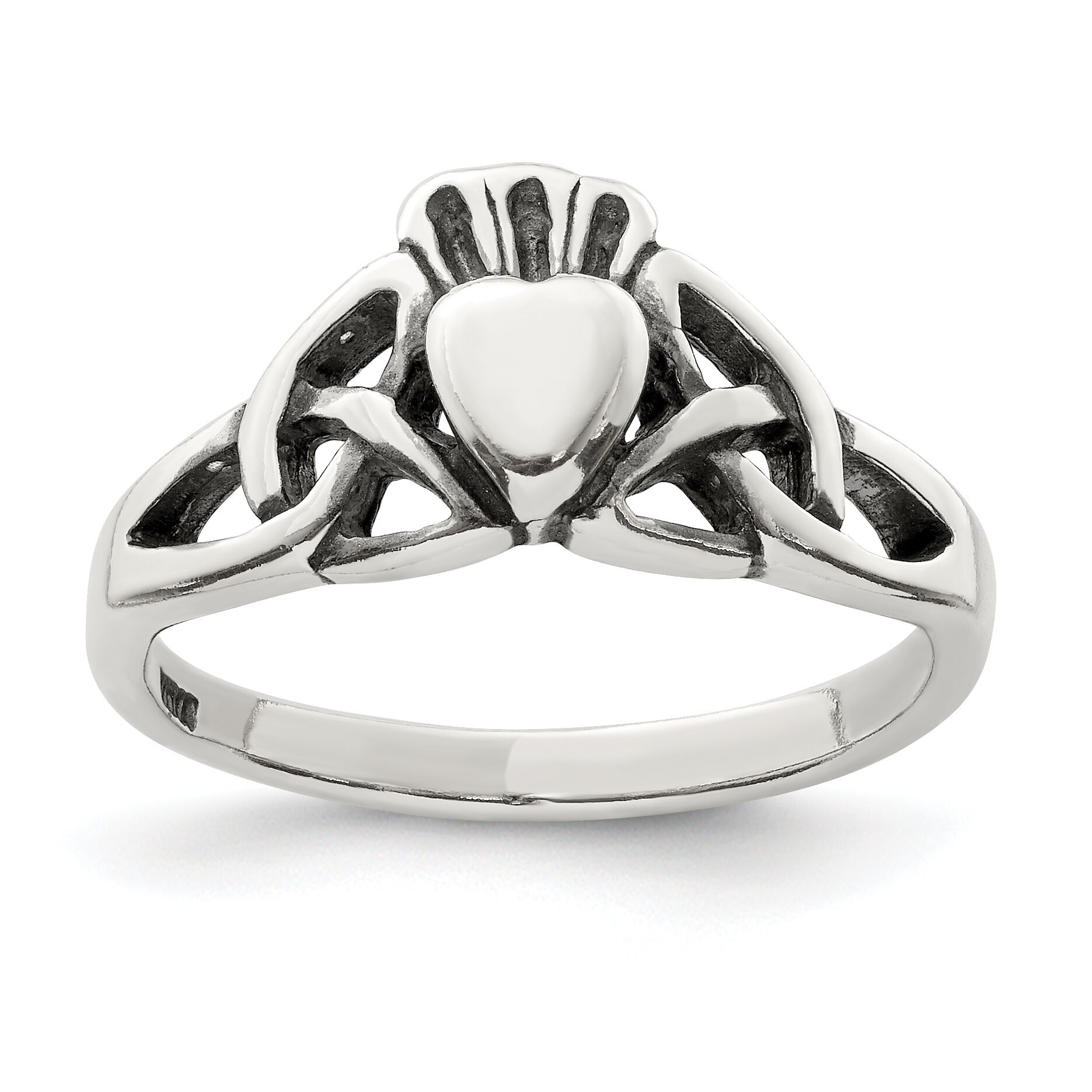 Findingking Sterling Silver Claddagh Ring Sz 6