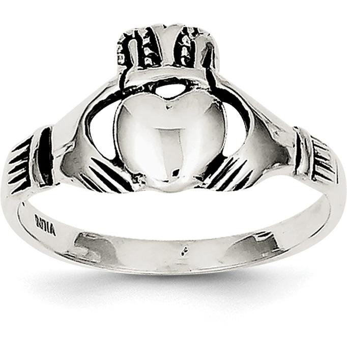 Findingking Sterling Silver Claddagh Ring Sz 8