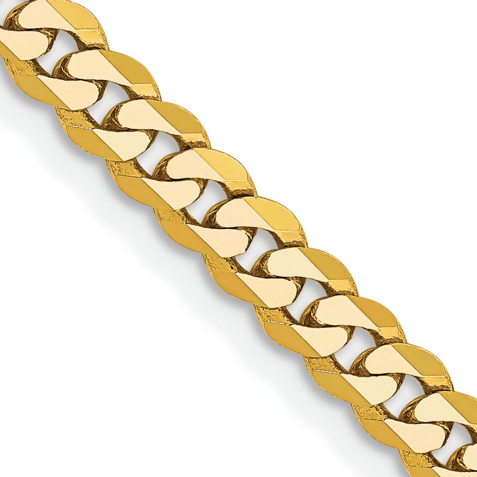 Findingking 14K Gold Beveled Curb Chain Bracelet 8" 4.2mm