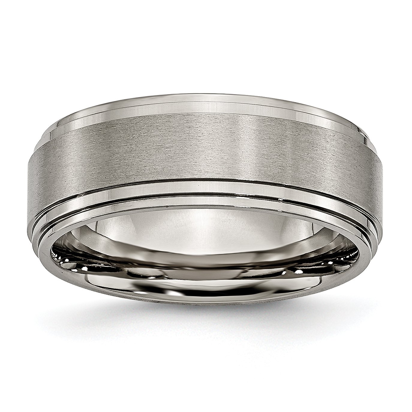 Findingking Titanium 8mm Satin Mens Wedding Ring Band Size 11