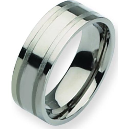 Findingking Titanium Grooved 8mm Wedding Ring Band Size 8