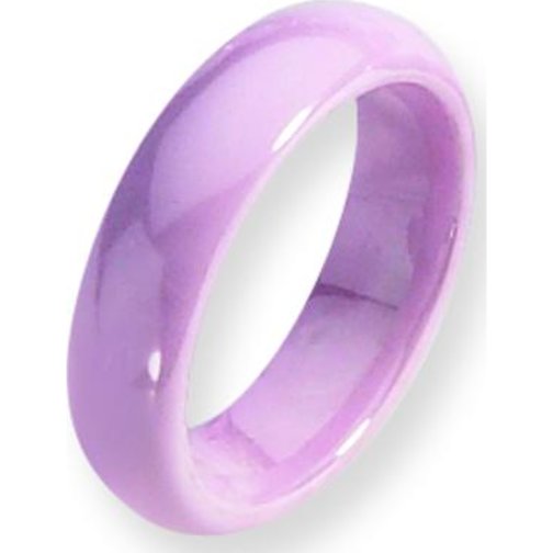 Findingking Ceramic Pink 5.5mm Cancer Awareness Ring Size 8
