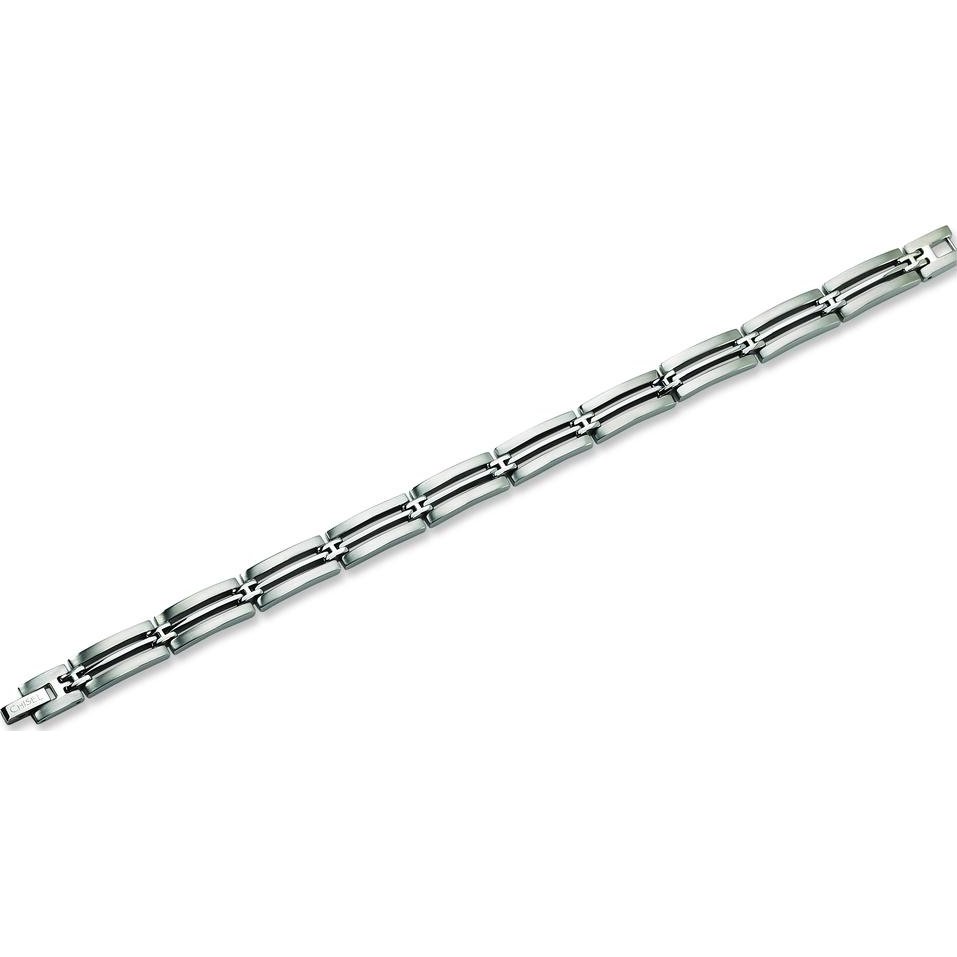 Findingking Stainless Steel Brushed Mens Link Bracelet 8.75"