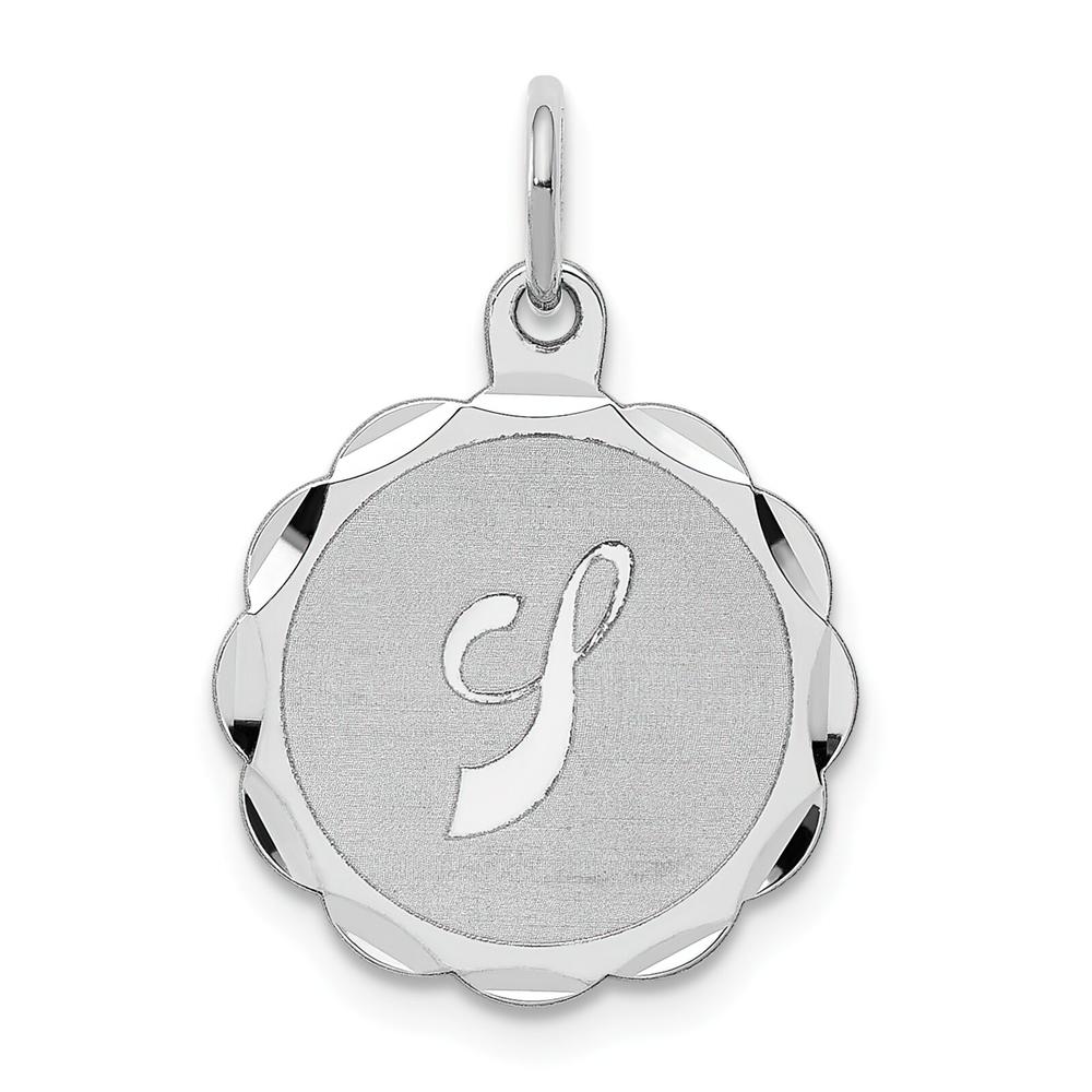 Findingking Sterling Silver Brocaded Lower Case Initial J Charm