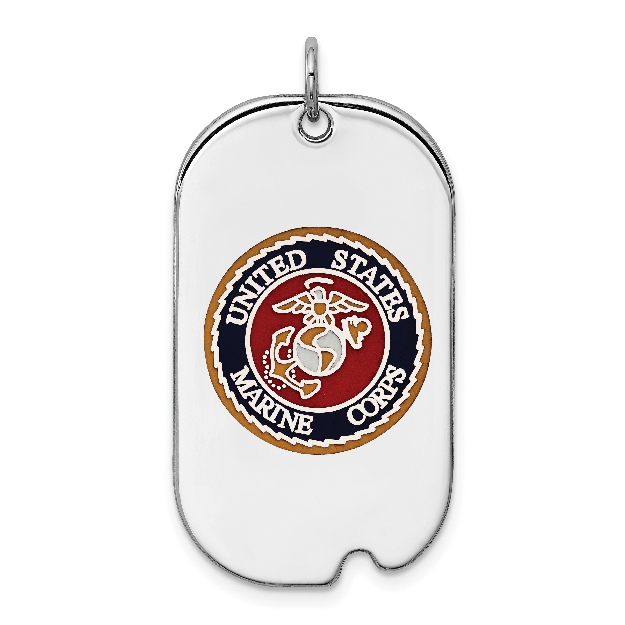 Findingking Sterling Silver U.S. Marine Corps Oval Dog Tag