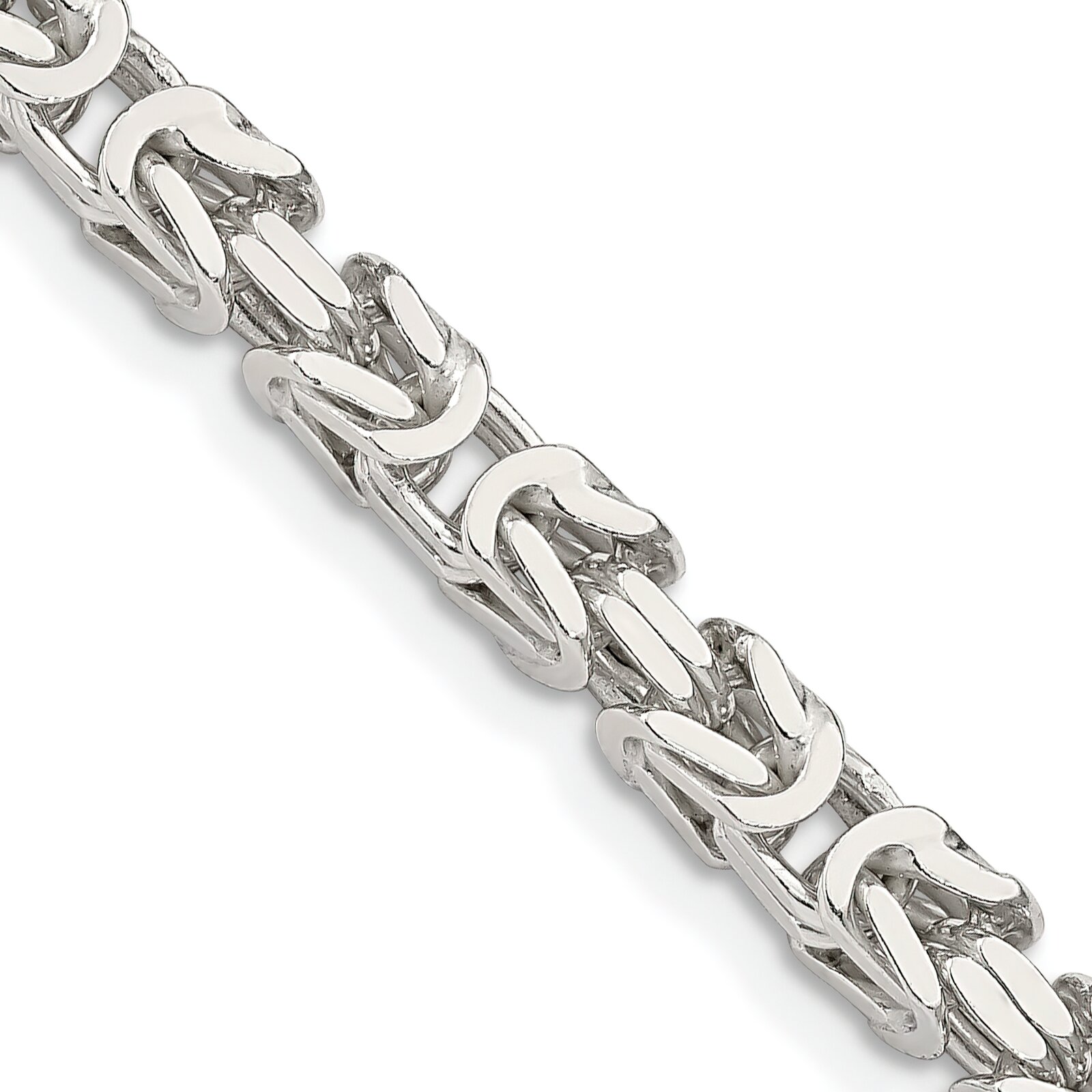 Findingking Sterling Silver Byzantine Link Bracelet 7"