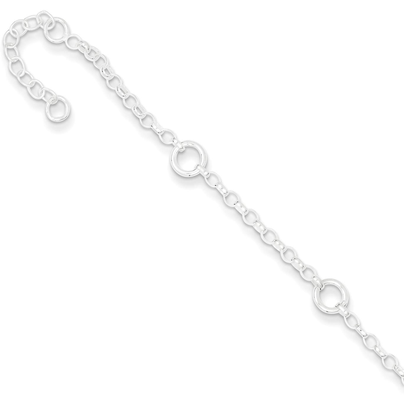 Findingking Sterling Silver Rolo Link Bracelet 6"