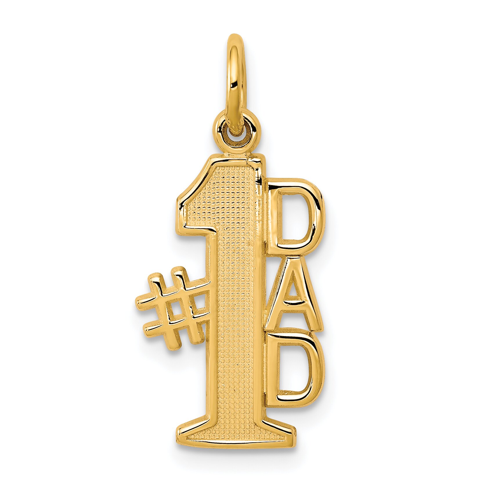Findingking 10K Yellow Gold #1 Dad Charm Father Jewelry FindingKing
