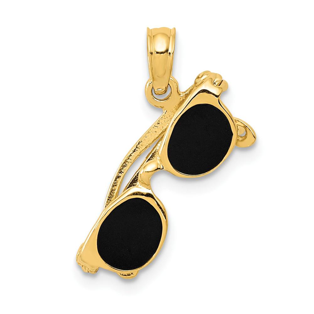 Findingking 14K Gold 3D Enamel Moveable Sunglasses Pendant Jewelry